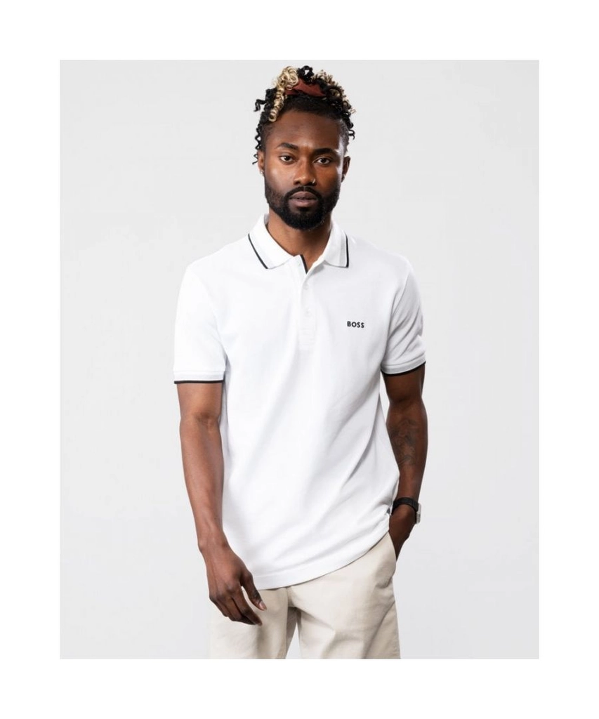 Hugo Boss Green Paddy Curved Mens Polo - White - Size 3XL